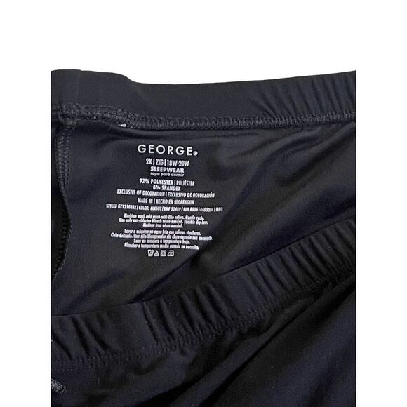 George Jersey black Cropped Sleep Pant Pajama set Size 2X - Picture 5 of 5